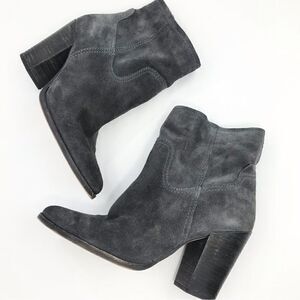 Dolce Vita Gray Suede Leather Soft Structure Western Style Heeled Ankle Boots